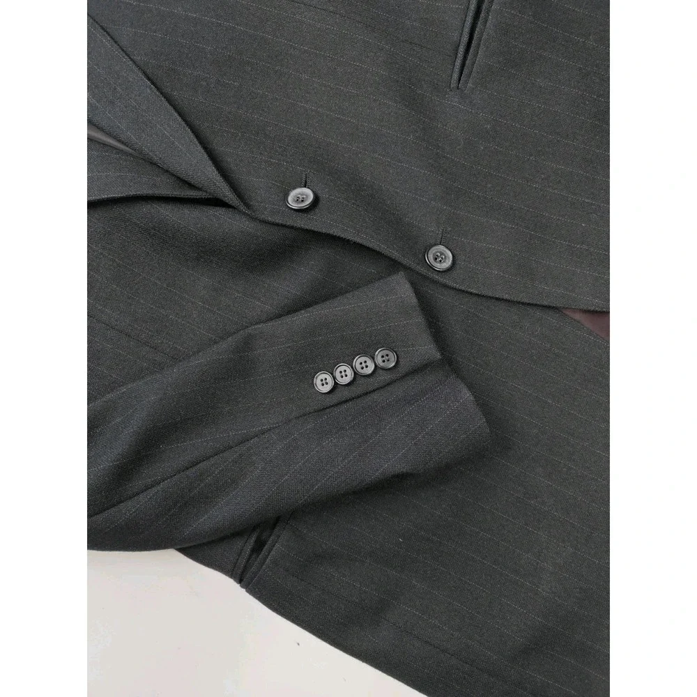 Kuppenheimer Mens Vintage Wool Sport Coat 41R Charcoal Stripe USA Made N606